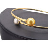 Elena Gold Toi et Moi bangle with cultured pearls