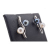 Niha silver and Akoya pearl earrings