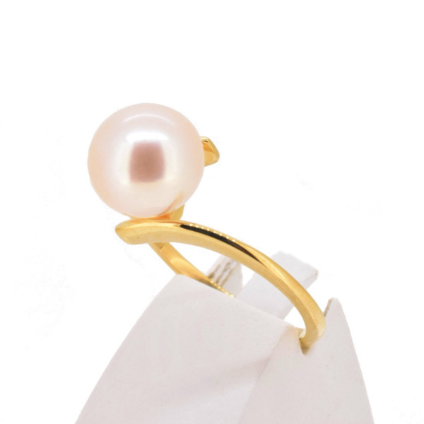 Ava 9k gold cultured pearl ring