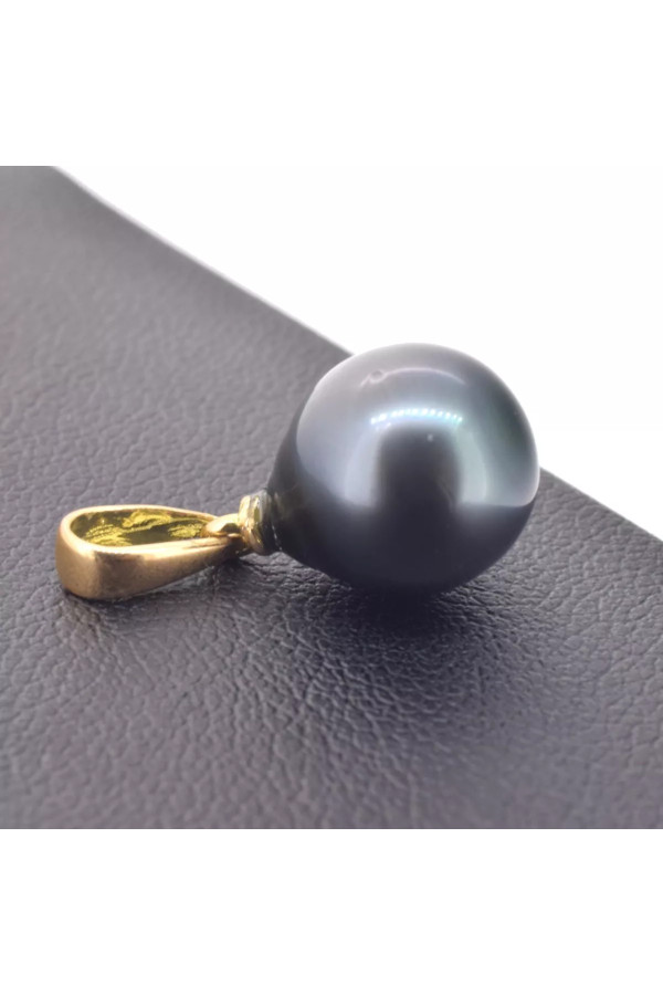 Pendentif En Or 18K Avec Une Superbe Perle De Tahiti En Forme De Poire (11.98 Mm) - Fabriqué En France