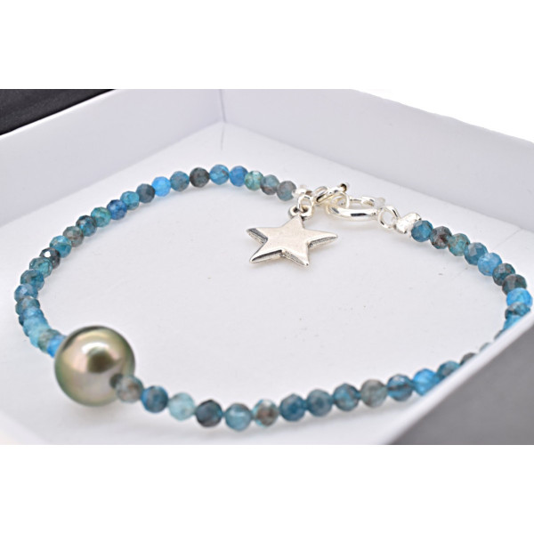 Bracelet Grazia avec perle de Tahiti et apatites
