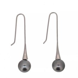 Pendientes Monaco de plata con perlas de Tahití redondas
