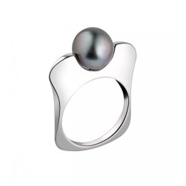 Anello Prestige in argento con perla di Tahiti