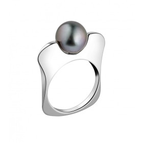 Prestige silver and Tahitian pearl ring