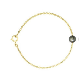 18K Gold  bracelet with a Tahitian pearl