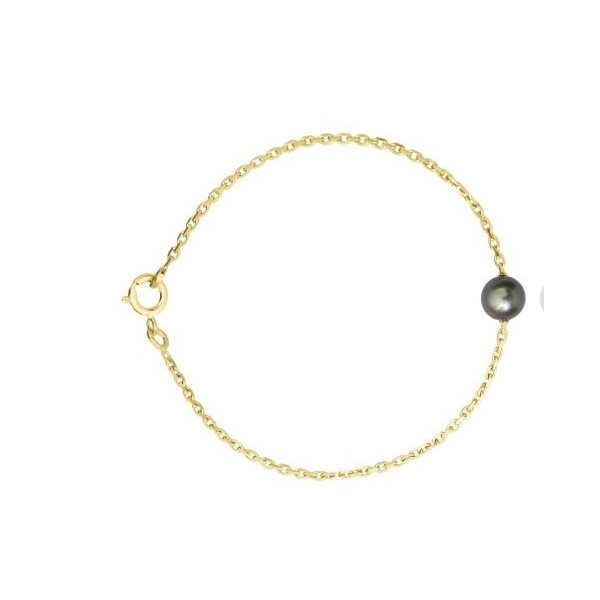 Bracelet  or 18 K avec perle de Tahiti 