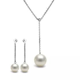 Parure en argent et perles de culture d'eau douce blanches - Poemana bijoux