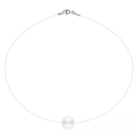 Collier Megane en nylon et perle d'eau douce