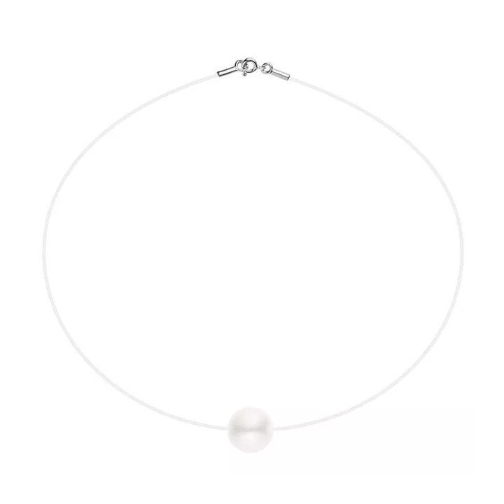 Collar Megane de nailon con perla de agua dulce redonda