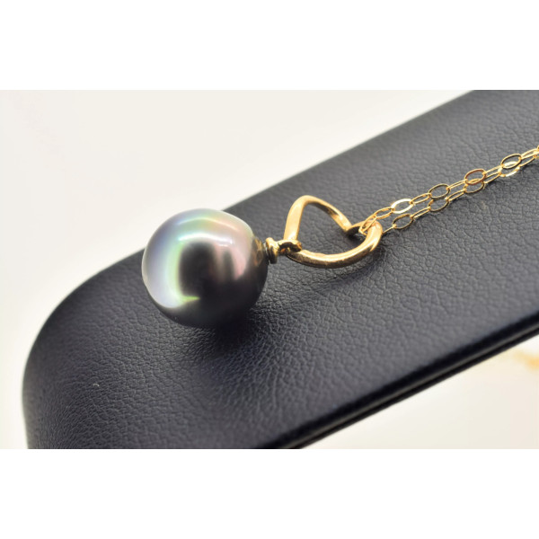  Passion 18K gold pendant with Tahitian pearl