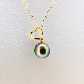 Pendentif Passion or 18 k perle de Tahiti 