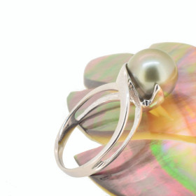 Vaena Tahitian pearl silver ring