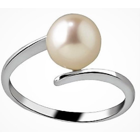 Bague or blanc 18K perle de culture Diora