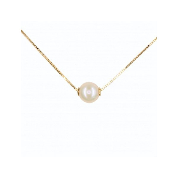 Guyane 18k gold necklace with a white cultured pearl