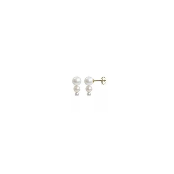 Clous d'oreilles or 18 carats perles eau douce Sirene