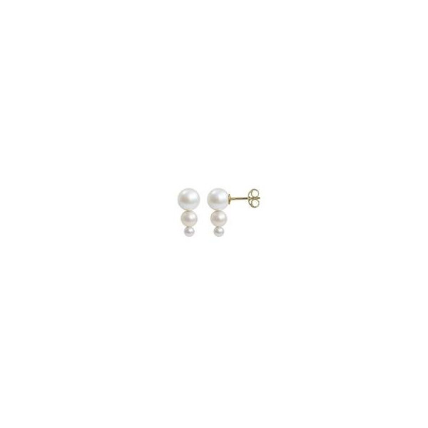 Sirene or 18 carats earrings with freshwater pearls