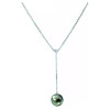 Collier argent  perle de Tahiti poire