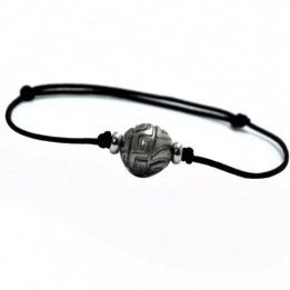 Armband Anapa aus Baumwolle mit gravierter Tahiti-Perle