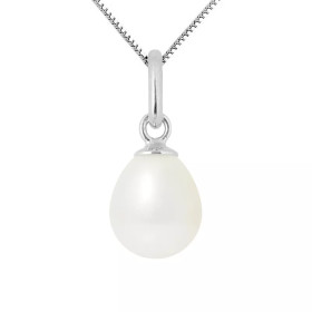 Le Corolle white cultured pearl silver pendant - Poemana