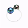 Atoll silver and Tahitian pearl ring
