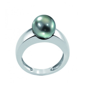Forever silver and Tahitian pearl ring
