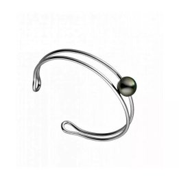 Pulsera Alexia de plata con perla de Tahití redonda