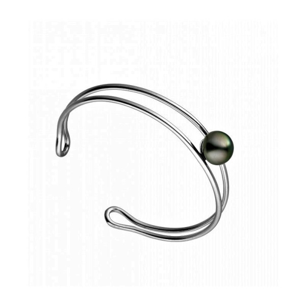 Alexia silver bangle with a Tahitian pearl