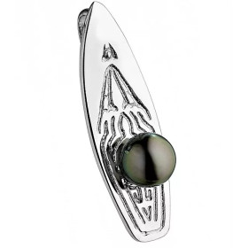 Pendentif argent avec perle de Tahiti Wave