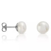 Stud earrings with button freshwater pearls