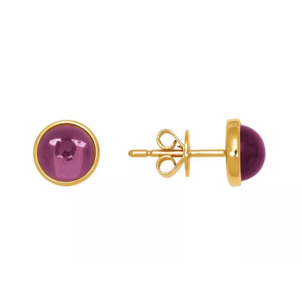 Boucles d'oreilles or 18k et amethystes