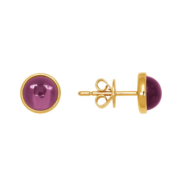 18K gold and amethystes studs