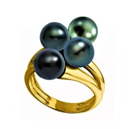 Anello Makemo in oro con perle di Tahiti