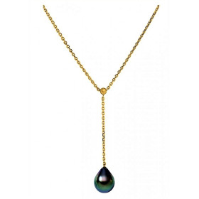 Vicki 18K white gold necklace with a Tahitian pearl