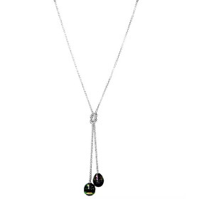Collier Papeete argent  perles de Tahiti cerclées