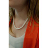 White freshwater semi round cultured pearl necklace