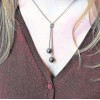Papeete Sterling silver and Tahitian pearl hanging necklace