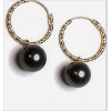 Joyce 18k gold and Tahitian pearl hoop earrings
