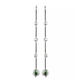 Boucles d'oreilles pendantes perles Tahiti keshis