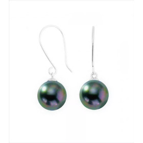 Oreva Sterling silver earrings with circled Tahitian cultured pearls.