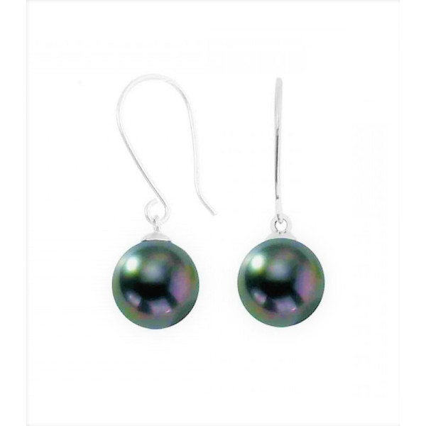 Anissa Sterling silver earrings with Tahitian pearls