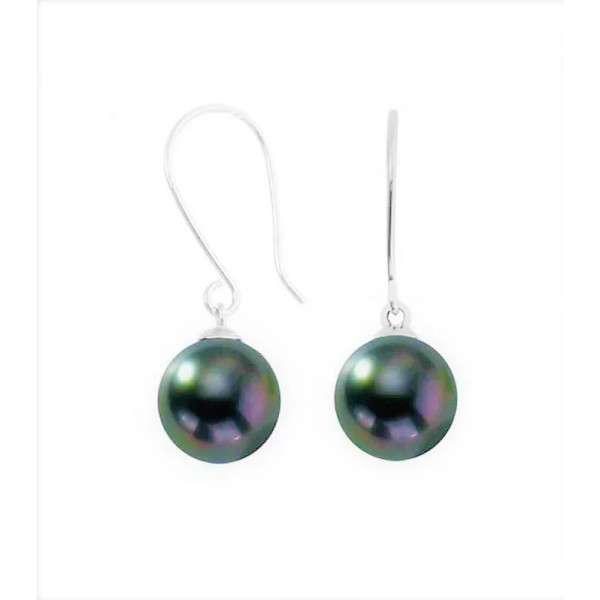 Boucles d'oreilles argent perles de Tahiti Anissa