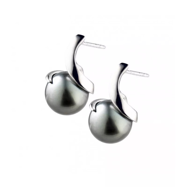 Vaiena 18K Gold earrings with Tahitian pearls