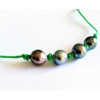 Waxed cotton bracelet with 4  Tahitian pearls