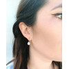 Luna cultured pearl 18k gold earrings