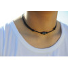 Tahitian pearl leather necklace