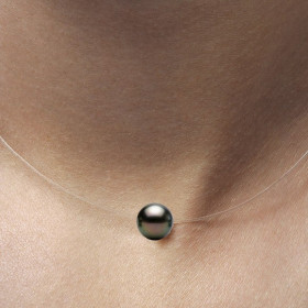 Lina nylon and Tahitian pearl necklace