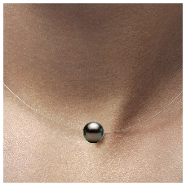 Lina nylon and Tahitian pearl necklace