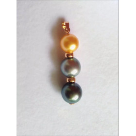Pendentif Marquisien en or et perle de Tahiti