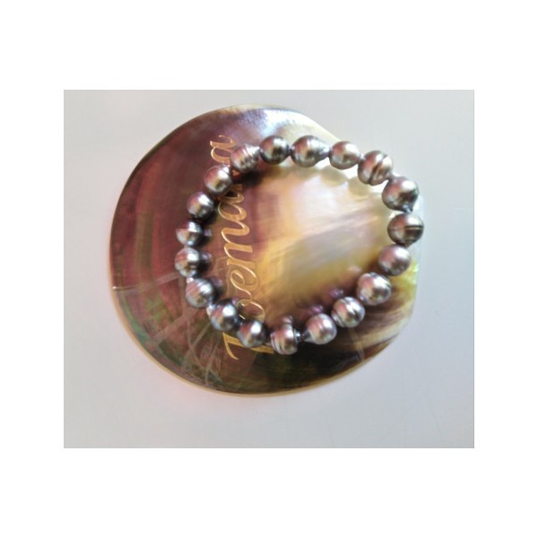 Bracelet de perles de Tahiti cerclées - Poemana bijoux