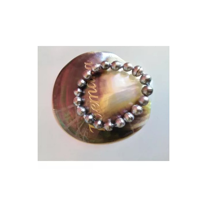 Pulsera de perlas de Tahití con anillos